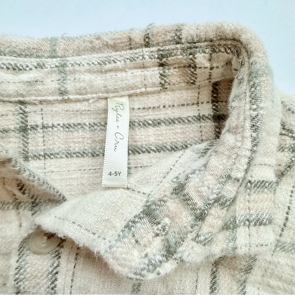Rylee + Cru rustic plaid boys collared long sleeve button up size 4/5 EUC